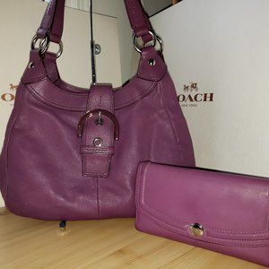 Coach Soho Leather Medium Hobo with Wallet